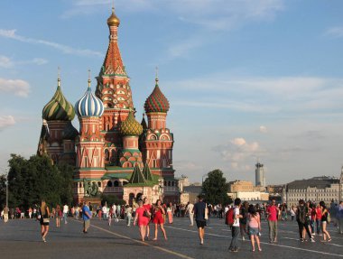 St. Basil's Cathedral on Red square in Moscow clipart