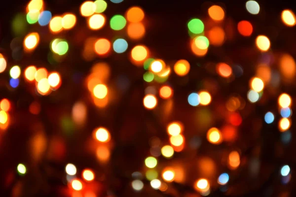Bokeh med färgglada lampor, festlig belysning 4 — Stockfoto