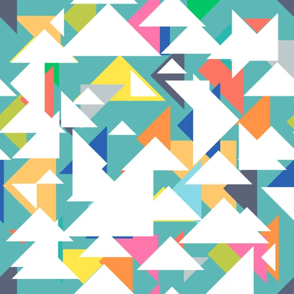 Vector abstract triangle pattern. Hipster geometric seamless background — Stock Vector