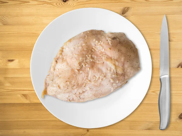 Boiled skinless chicken breast high clean high protein. — Stock Photo, Image