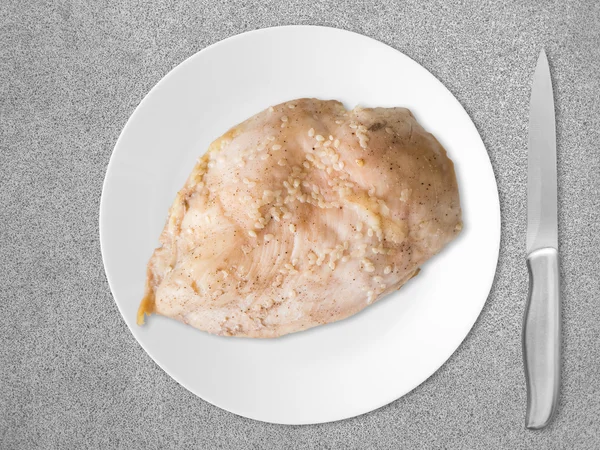 Boiled skinless chicken breast high clean high protein. — Stock Photo, Image