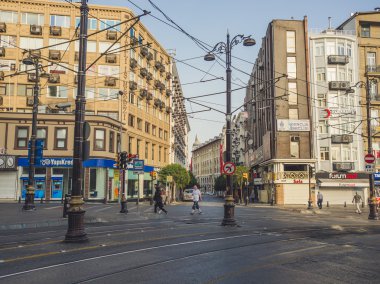 Istanbul 'un sabahları insan ve yaşam.