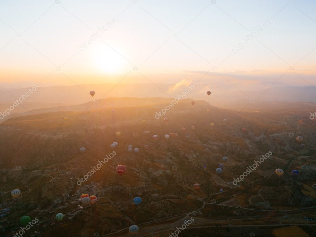 Sunrise hot air balloons.