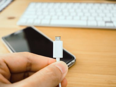 Akıllı telefon şarj kablosu.