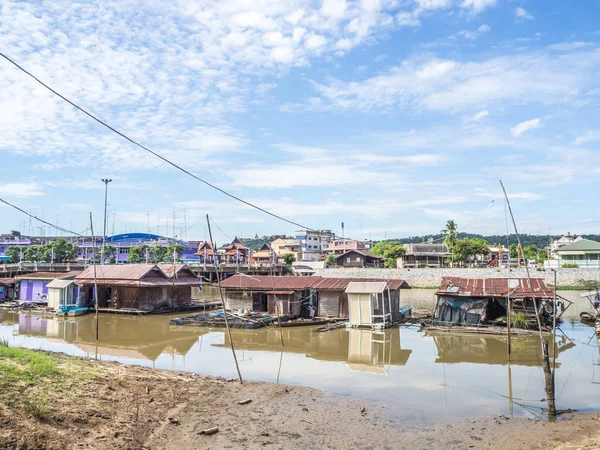 Traditionella Raft House River Utaithani Thailand — Stockfoto