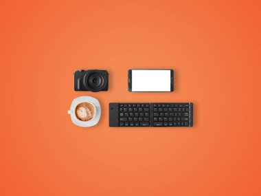 Minimalist halindeyken hipster bu modern gün mini internet ofisi ayarla.