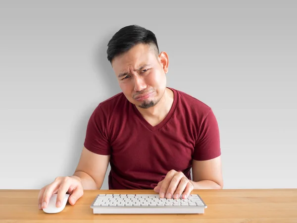 Sad Crying Face Asian Man Who Failed His Work — Stock Photo, Image