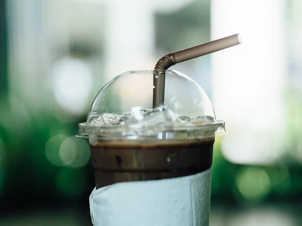 Close Iced Chocolate Drink Bar — Stock Photo, Image