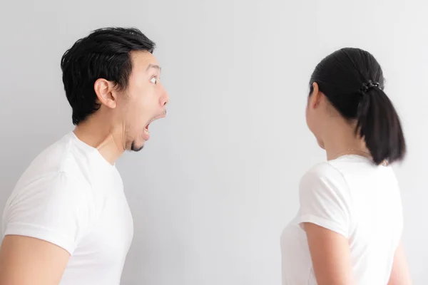 Funny face couple lover with bad breath problem. — Stock Photo, Image