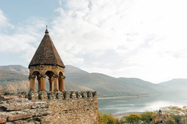 Scenic view of Ananuri fortress on the Zhinvali Reservior, Country of Georgia