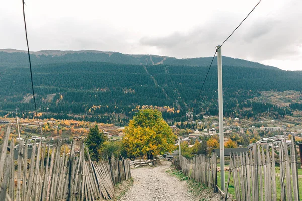 Belle nature pittoresque de petite ville dans la région de Svaneti en Géorgie . — Photo