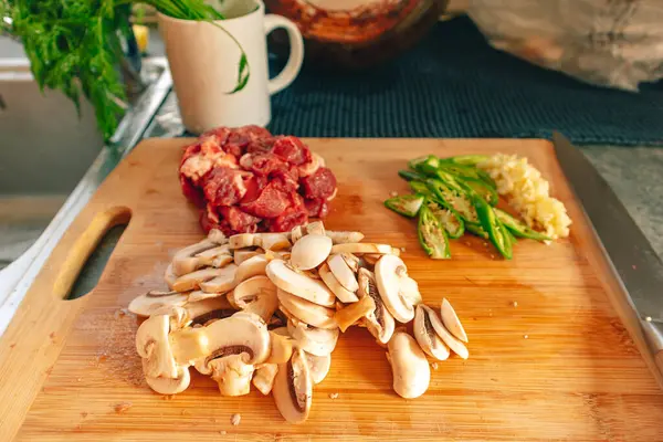 Preparing Fresh Food Cooking Beef Nice Meal — Stock Photo, Image