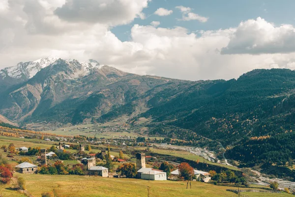 Prachtige Natuur Van Kleine Stad Mestia Svaneti Regio Van Georgië — Stockfoto