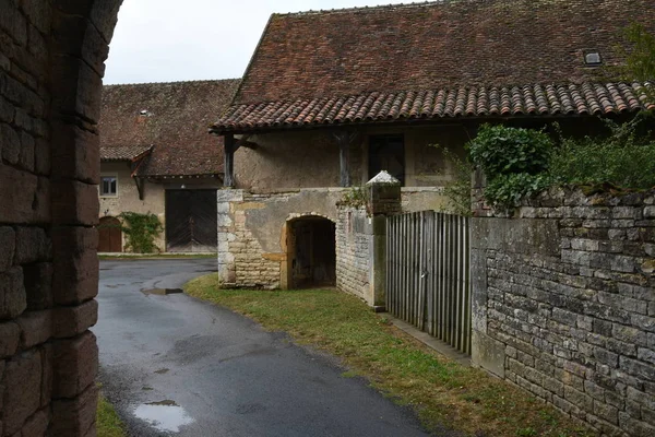 Old Farms Houses Road Village Burgundy France — Stock Photo, Image