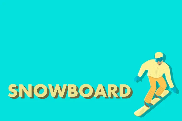 Snowboarder. Personagem cômico para web — Vetor de Stock