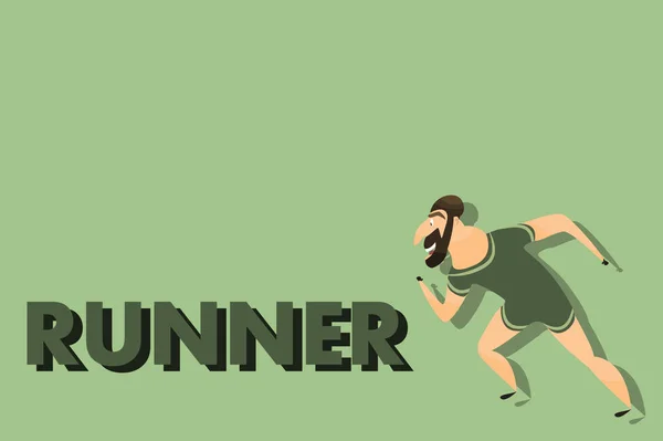 Runner poster cartone animato, Comic charackter — Vettoriale Stock