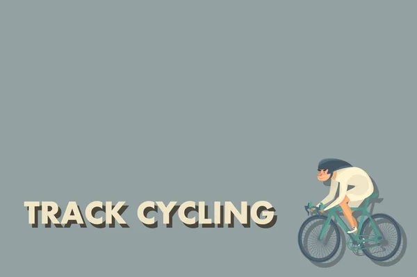 Pista de dibujos animados ciclista masculino ciclista ciclista atleta deportista — Vector de stock
