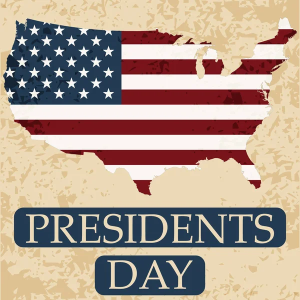 大統領の日。アメリカの地図。自由の女神像 — ストックベクタ