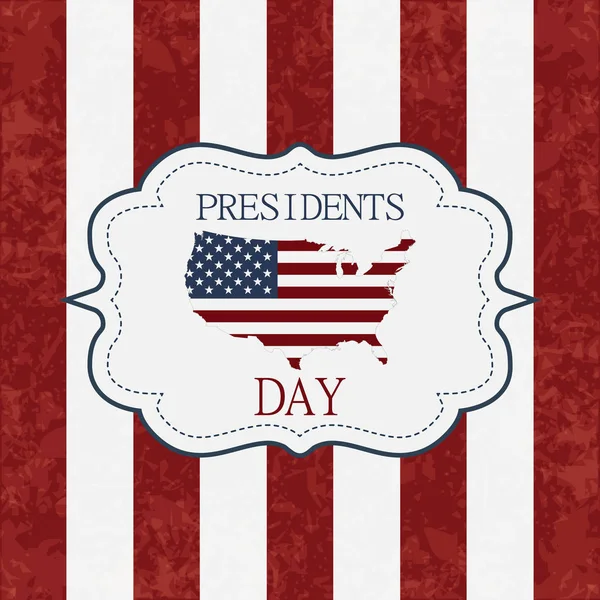 Le jour des présidents. carte de l'Amérique. La statue de la Liberté — Image vectorielle