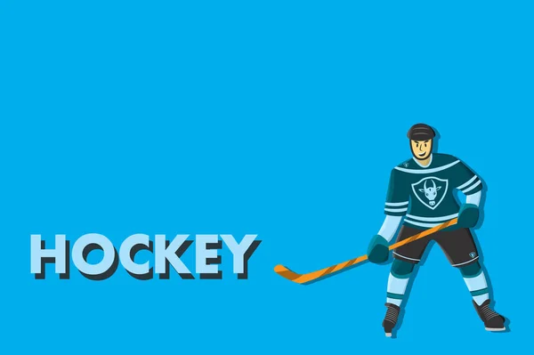 Hockeykomiker. Zeichentrickfigur — Stockvektor