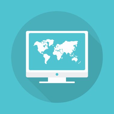 Dünya Haritası. monitör web tasarımı için Earth'te