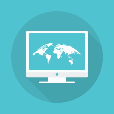 Dünya Haritası. monitör web tasarımı için Earth'te