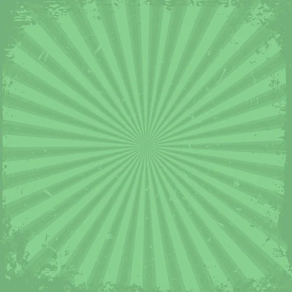 Grön grunge strålar bakgrund — Stock vektor