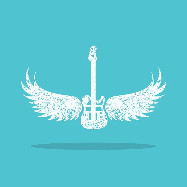 Крила з логотипом гітари для Інтернету — стоковий вектор