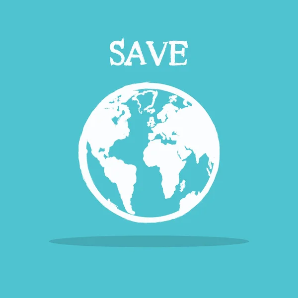 Save the planet, earth. globe sign — Stock Vector