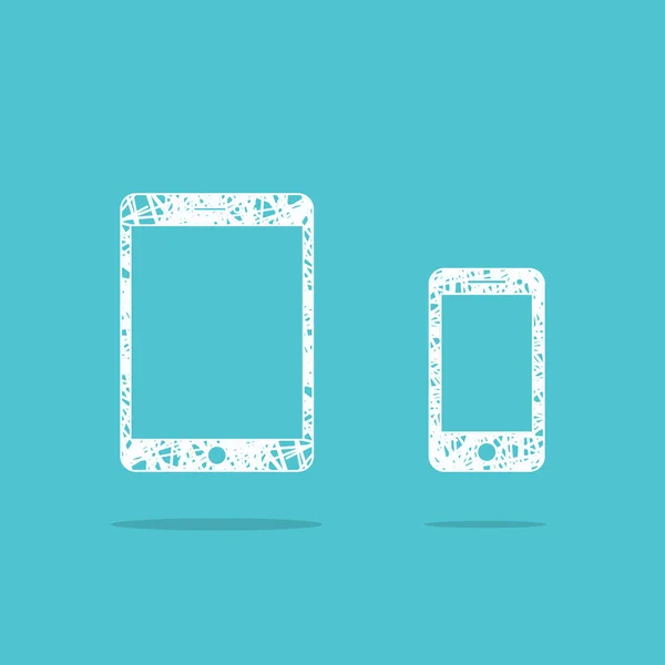 Tableta un teléfono en diseño de dibujo — Archivo Imágenes Vectoriales