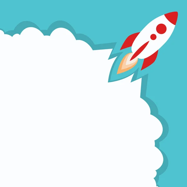 Rocketship for startup media. — Stock Vector