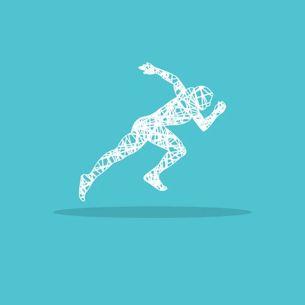 Une fille qui court. logo marathon — Image vectorielle