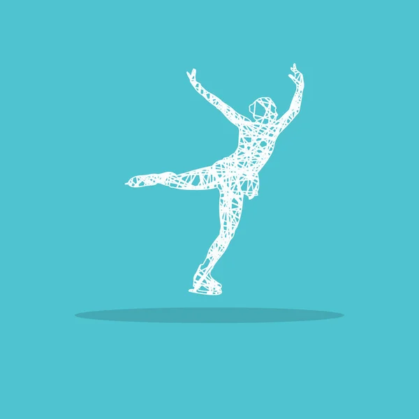 Figure skater girl logo — Stock Vector