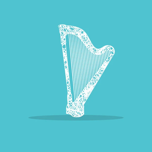 Logotipo del icono de arpa para web — Vector de stock