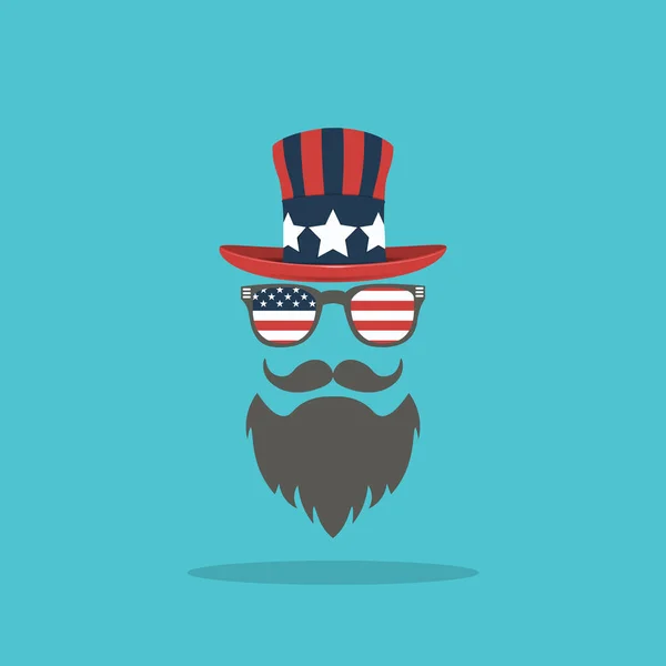 Patriote américain. personnage de dessin animé — Image vectorielle