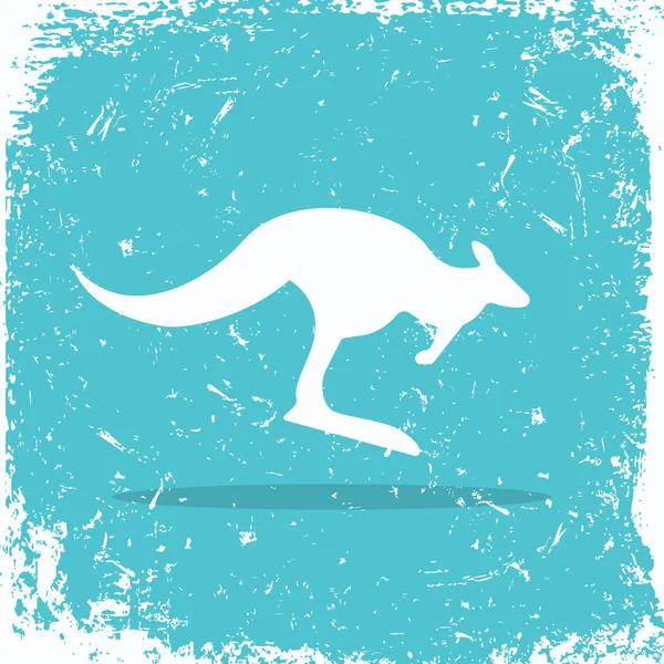 Kangaroo logo on grunge background — Stock Vector