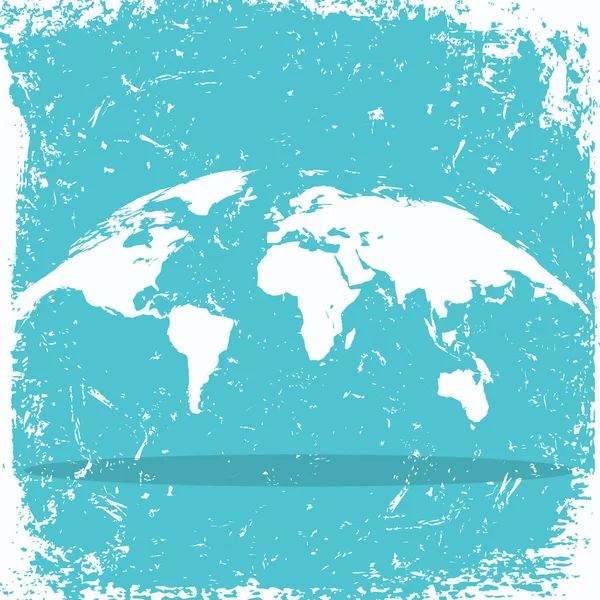 グランジ背景上の世界地図 — ストックベクタ