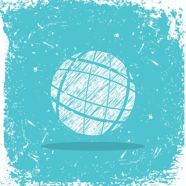 Aarde, globe logo op grunge achtergrond — Stockvector