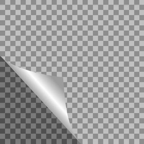 Curl-Seite für Webdesign auf transparentem Hintergrund — Stockvektor