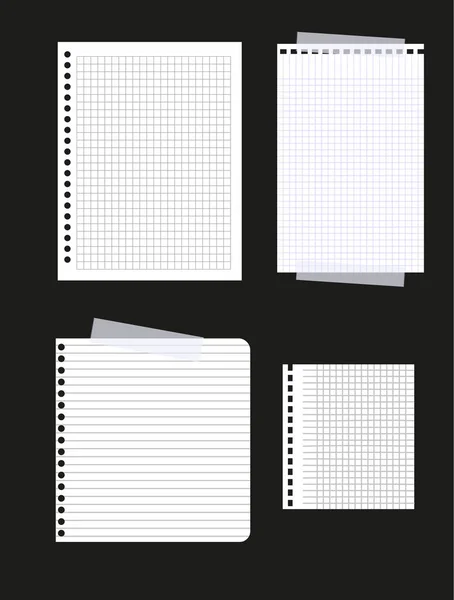Jeu de feuilles de papier pour la conception web — Image vectorielle