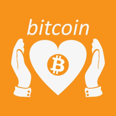 Kalp Bitcoin logo. Web tasarımı için