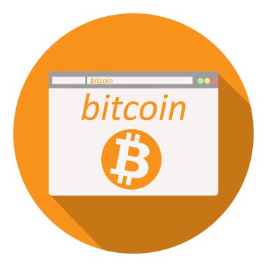 Bitcoin Cripto para blockchain. Bitcoin düz logosunun cihazlarda turuncu zemin üzerine. dizüstü bilgisayar, tablet, telefon.