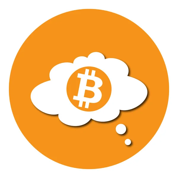 Cloud mit Bitcoin-Logo für das Web — Stockvektor