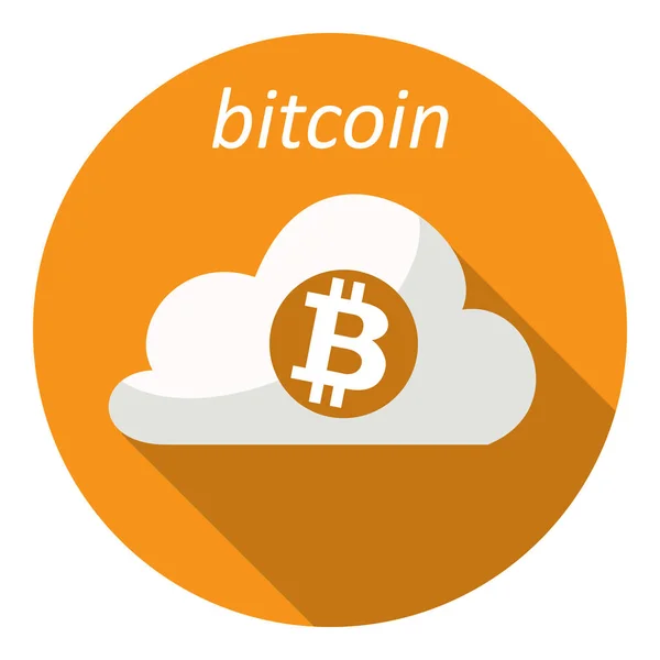 Cloud mit Bitcoin-Logo für das Web — Stockvektor