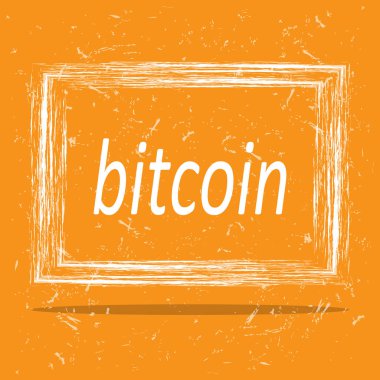 Grunge çerçeve web tasarımı için Bitcoin