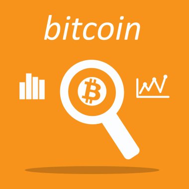 Büyüteç camı Grafik ile Bitcoin