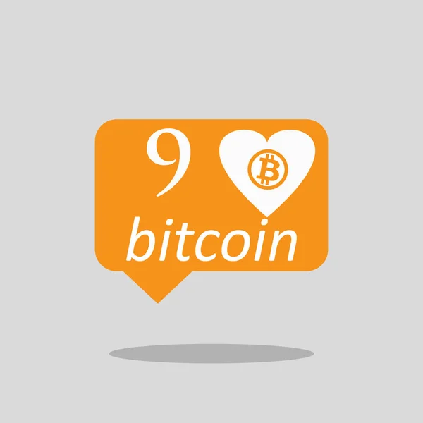 Bitcoin Cripto blockchain moneda. Logo plano de Bitcoin sobre fondo naranja. Etiqueta engomada vector Bitcoin para el diseño web — Vector de stock