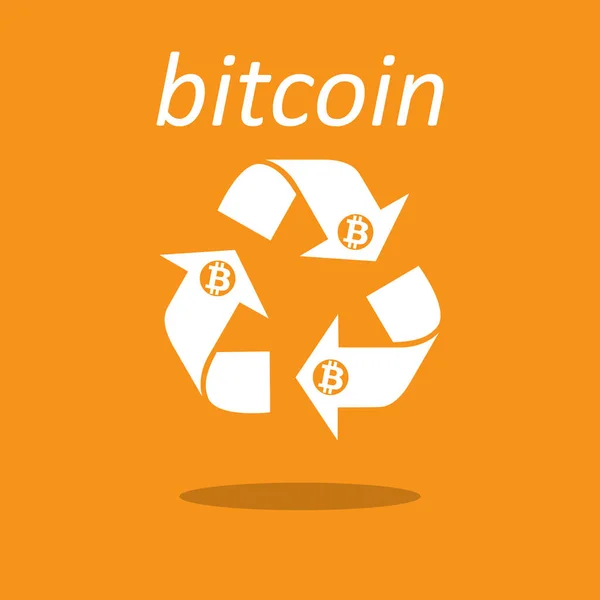 Aktualisieren Sie Zeichen mit Bitcoin für das Web. Rohstoffverarbeitung — Stockvektor