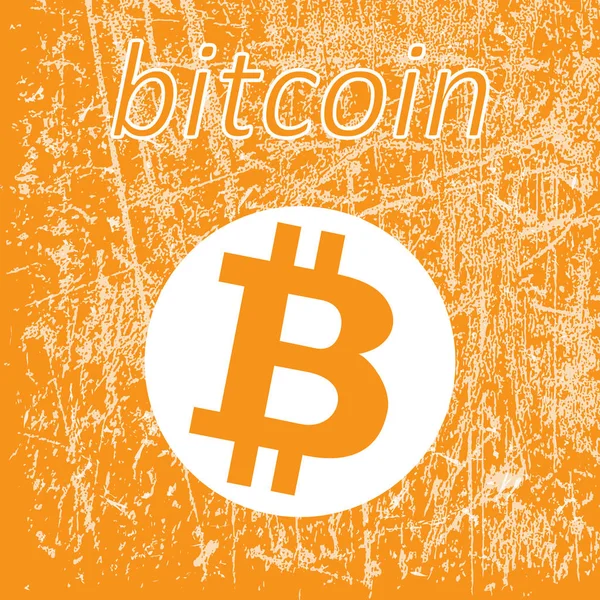 Bitcoin-Logo auf Grunge-Hintergrund — Stockvektor