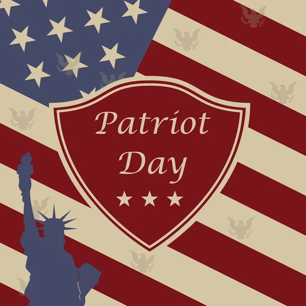 Das werden wir nie vergessen. 9 / 11 Patriot Day Hintergrund, amerikanische Flagge Streifen Hintergrund. Patriotentag 11. September 2001 Plakatvorlage — Stockvektor